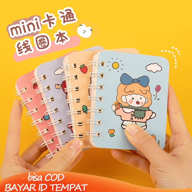 COD❤️A7 Rollover Coil Buku 80 kotak Mahasiswa Saku Buku Kecil Mini Notebook Diary Portable Office Notepad Anak Laki-laki Korea Fashion Impor Murah Pria Wanita