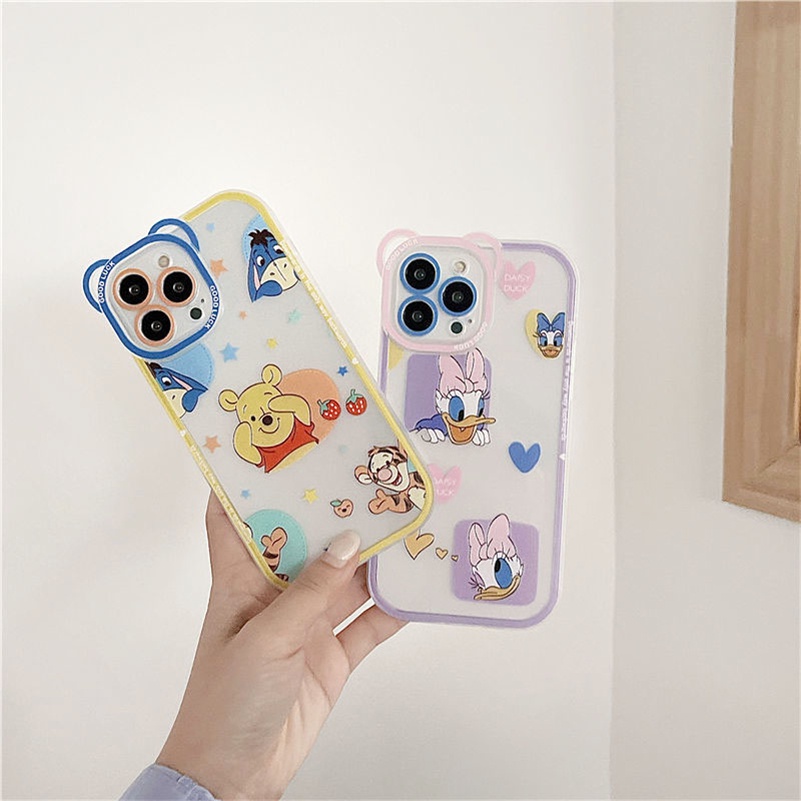 Soft Case Pelindung Kamera Bahan Silikon Tahan Banting Bentuk Bebek Untuk iPhone 14 13 12 11 Pro Max X Xr Xs Max SE 8 7 6 6s Plus