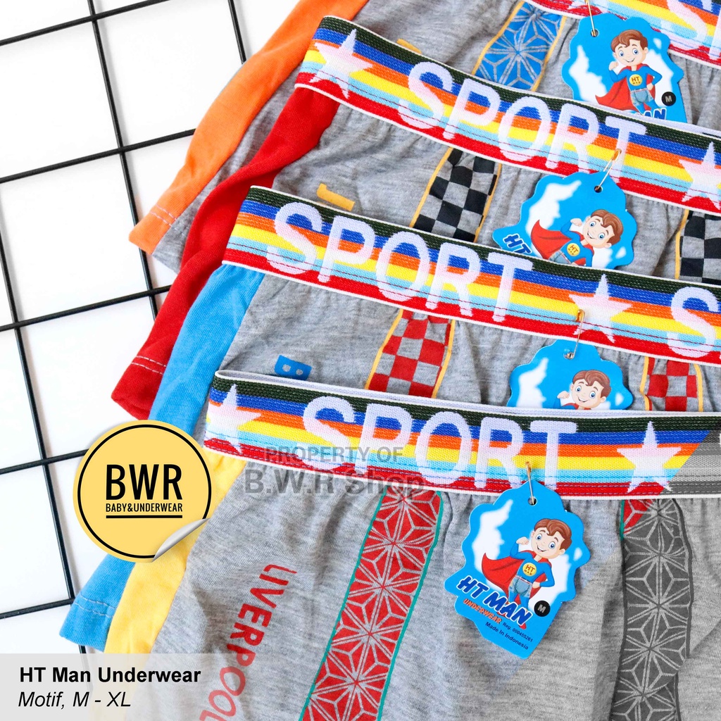 [ 3pc ] CD Boxer Anak HT MAN 0239 / Celana Dalam Anak Laki Laki Boxer Motif Bola | Bwr