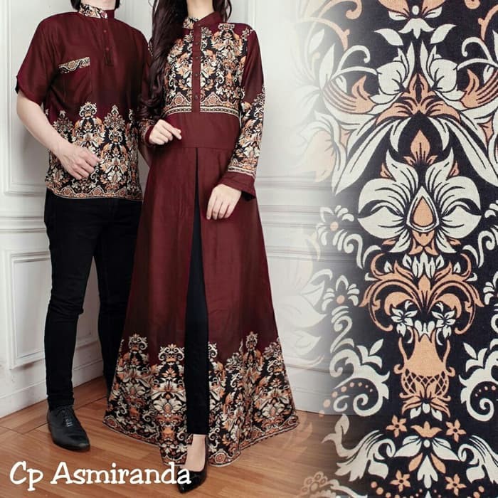 kaos Couple CP Asmiranda Cokelat Batik Couple Batik Pesta termurah