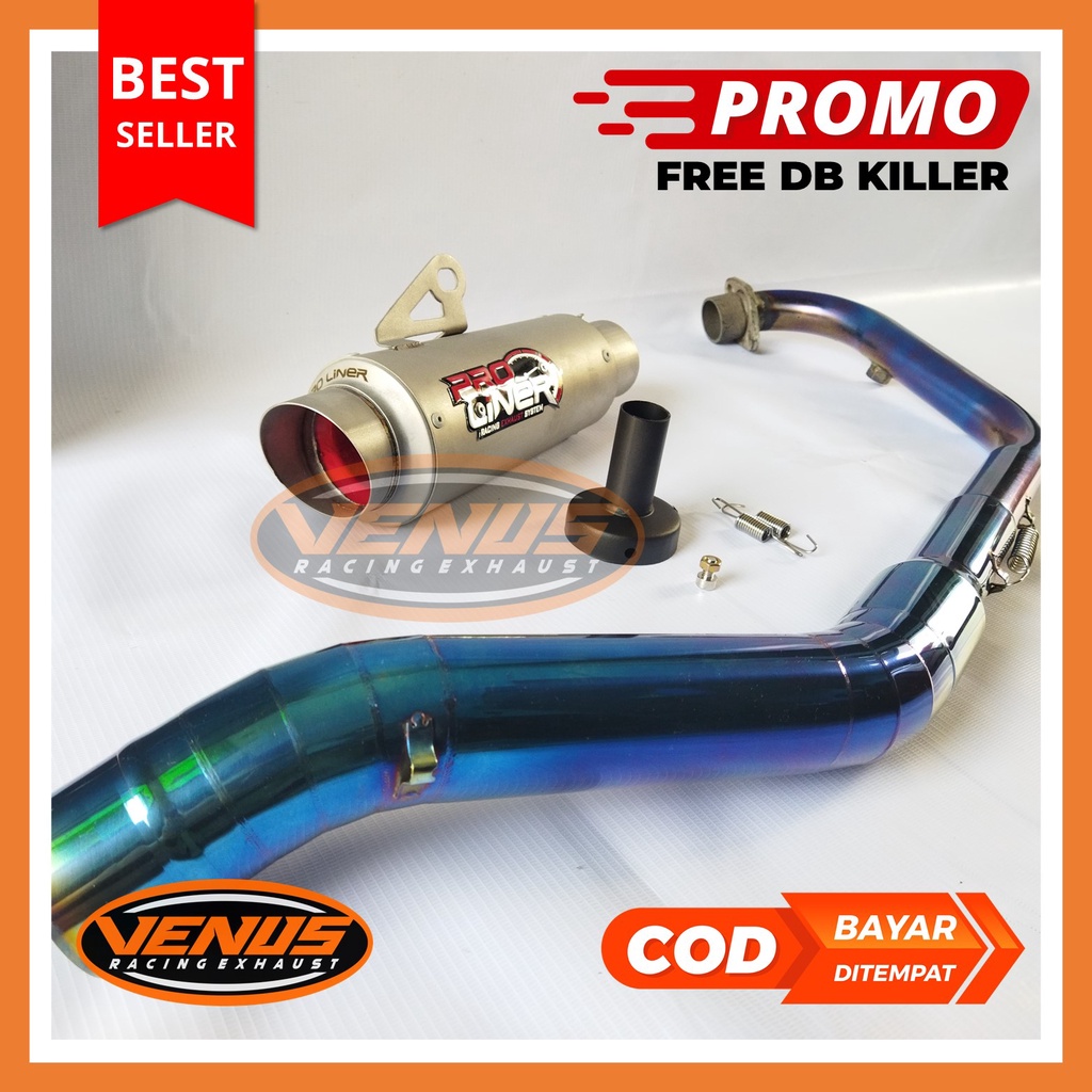 Knalpot Racing Proliner Header Bluemoon Satria Fu, Vixion, R15 V2 V3, Sonic 150R, CBR 150R, CB150R, 