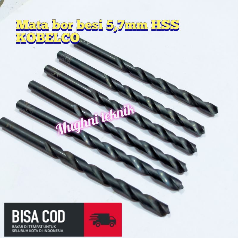 Dril mata bor besi 5,7mm Kobelco HSS japan BUKAN nachi pwerline WG YG