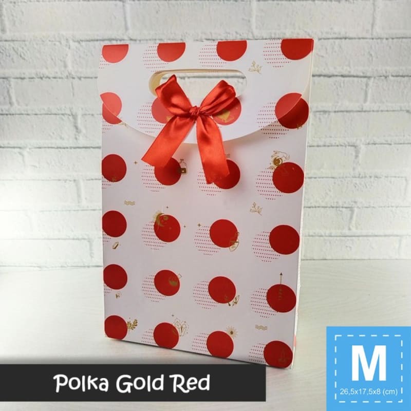 

Paper Bag Pita Motif / Tas Kado Ultah - M PITA POLKA STRIPE GOLD