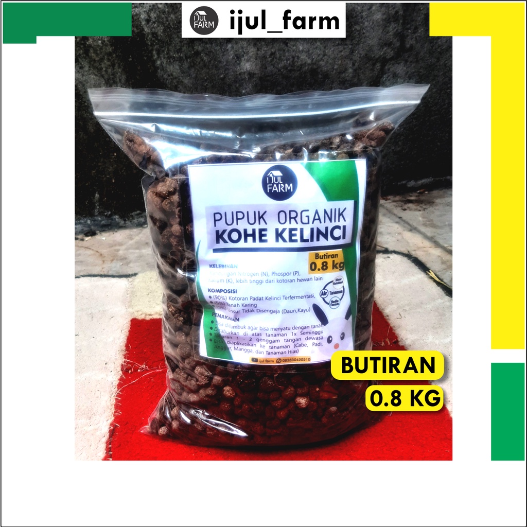 Pupuk Kandang (organik) Kelinci Fermentasi [BUTIRAN 0.8 kg]