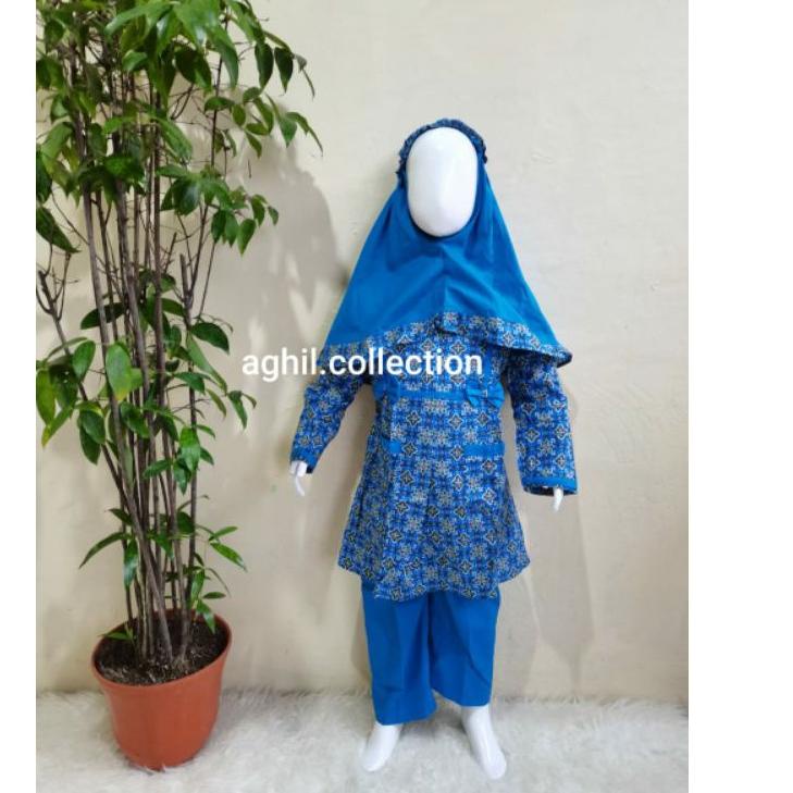 SERAGAM TK/PAUD MUSLIM BATIK BAJU TK/PAUD MUSLIM BATIK BIRU