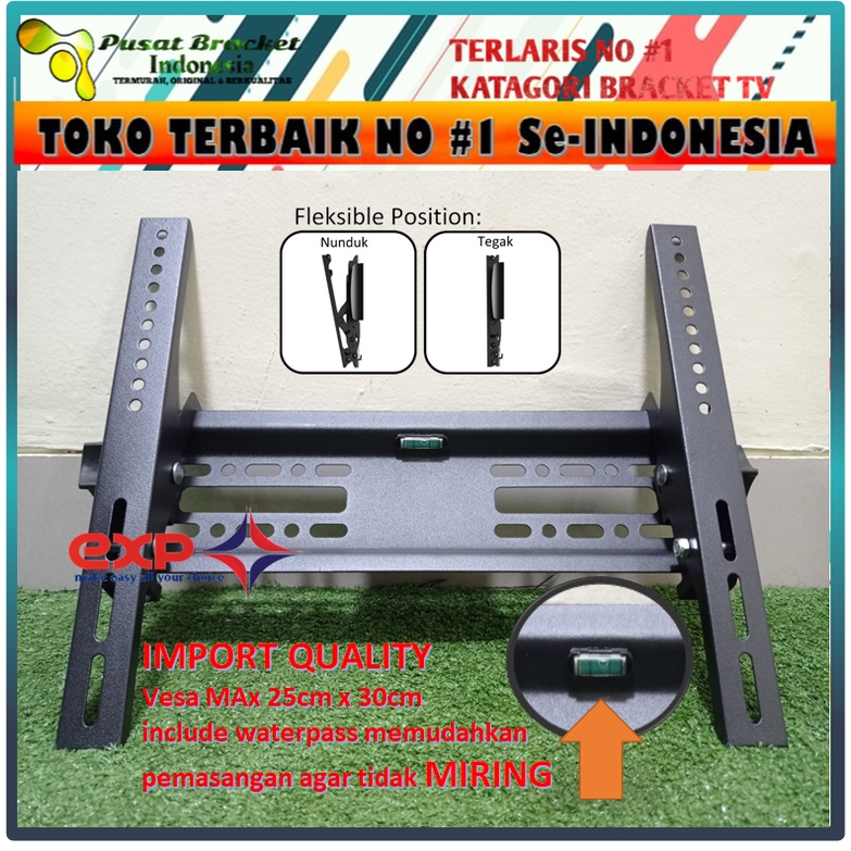 Bracket TV AKARI 21&quot; s/d 43&quot; waterpass GARANSI 100% COCOK!!! IMPORT QUALITY