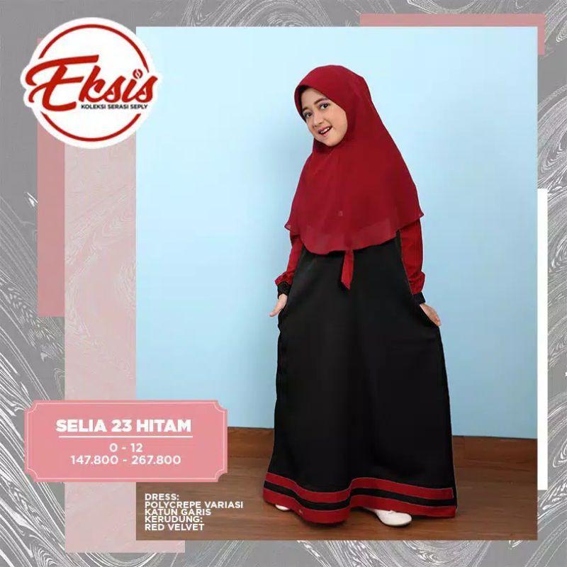 GAMIS ANAK TERBARU 2021 SEPLY SELIA 23 HITAM