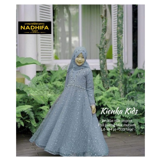 Kienka Kids Fab Broklat mix Mutiara / Dress Pesta Anak / Gamis Anak by Nadhifa