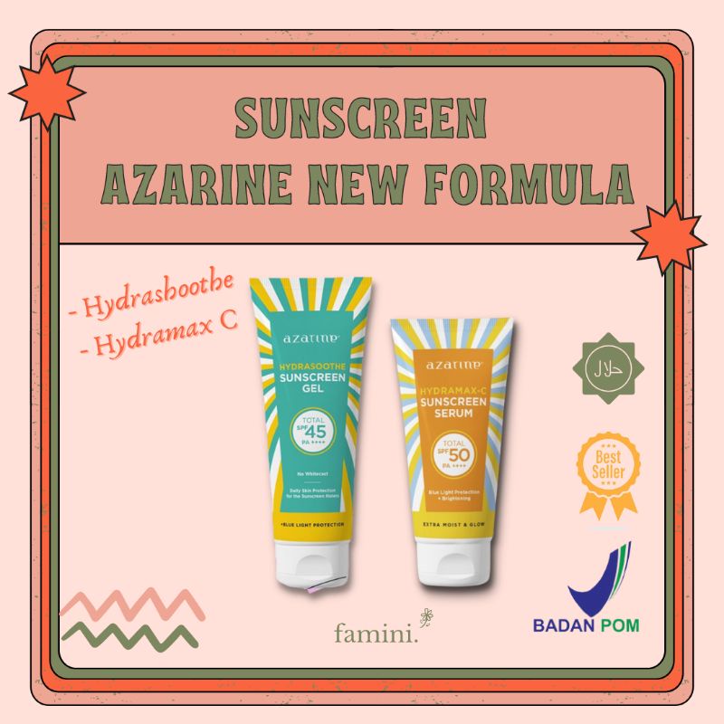 [READY] Kemasan Terbaru & Formula Terbaru | Sunscreen Azarine Hydashoothe Gel SPF 45 PA++++ | Azarin