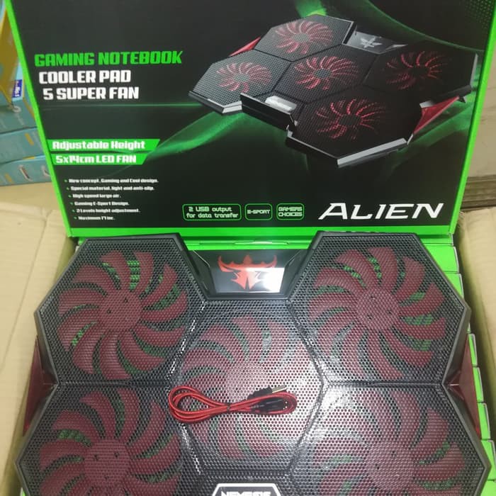 Cooling Pad Nyk Nemesis X2 Alien with 5 Super Fan