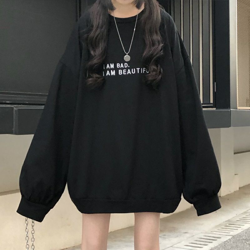 S - XXXXXL(6XL) Sweater I AM BAD size JUMBO OVERSIZE Jaket Crewneck Women Korean Fashion Loose BIGSIZE Jaket Jumbo BAD BEAUTIFUL