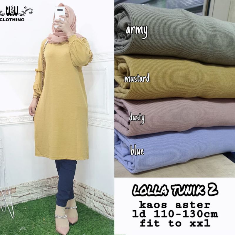 Restock Lolla tunik 2 kaos aster