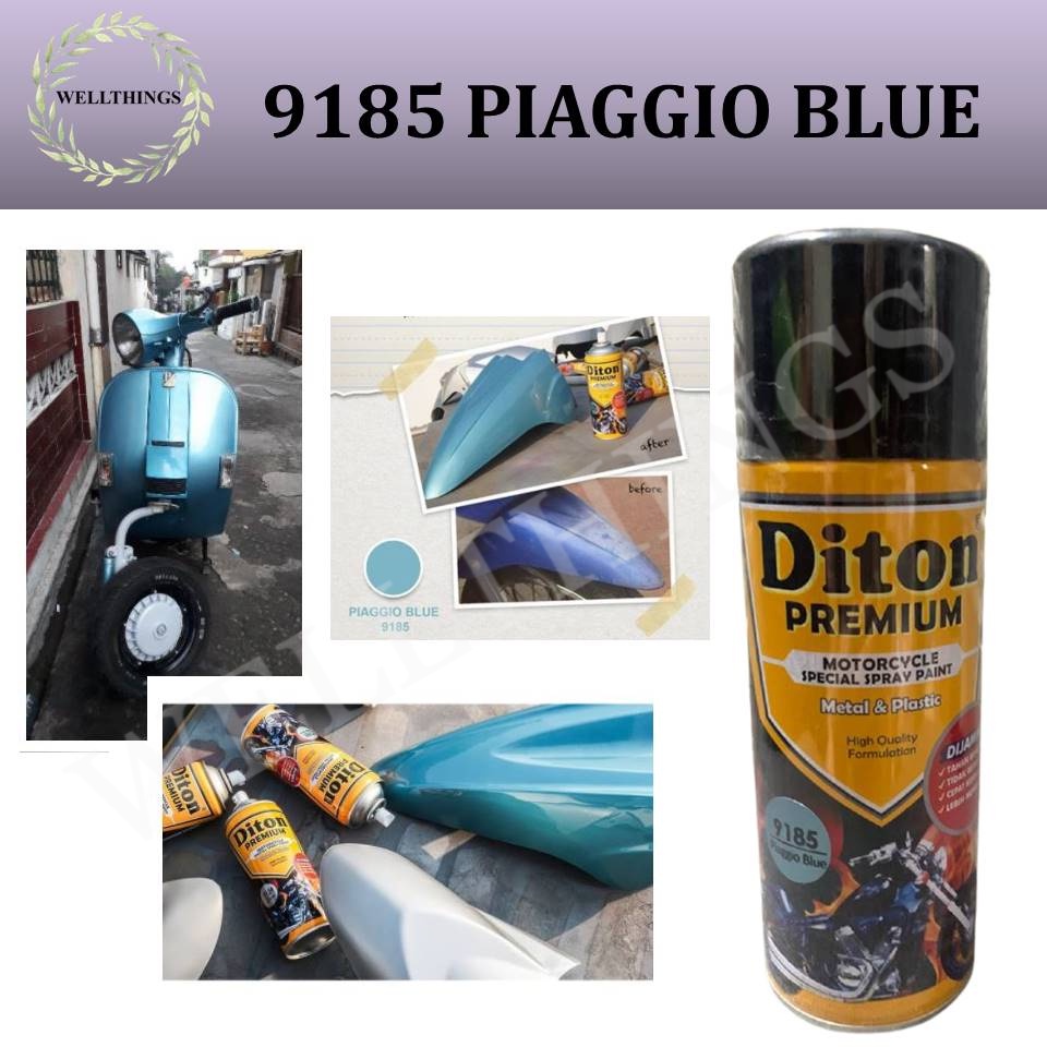 Cat Pilox DITON PREMIUM 9185 PIAGGIO BLUE 400cc biru telur asin muda vespa sepeda motor mobil pylox