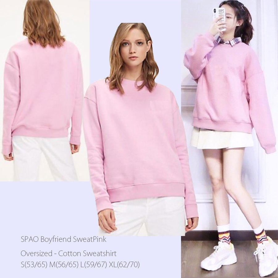 SPAO Boyfriend Sweat Pink Outer Sweater Sweatshirt Branded