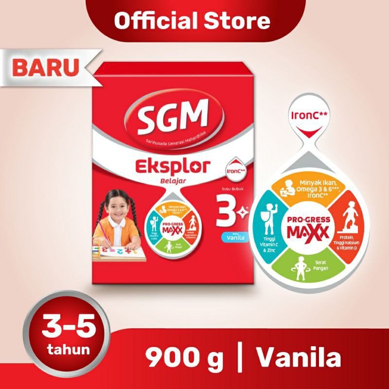 SGM 1+, 3+ MADU VANILA 900GR