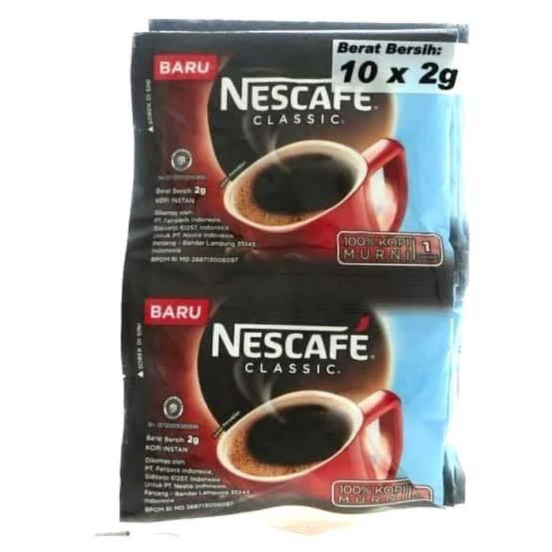 

0Nescafe Classic 2 Gram Kopi (isi 10 pcs) Dalgona Coffee