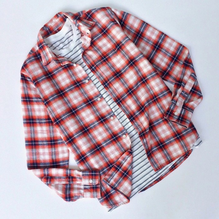 Kemeja Flanel Pria OLD NAVY Original Merah   Preloved Second Bekas