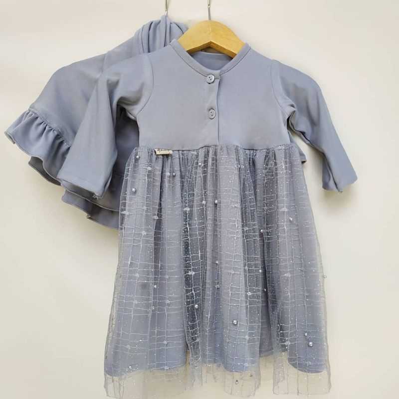 Baju Bayi CINDERELLA KOTAK - size EFG gamis anak dress lebaran gaun tile mutiara