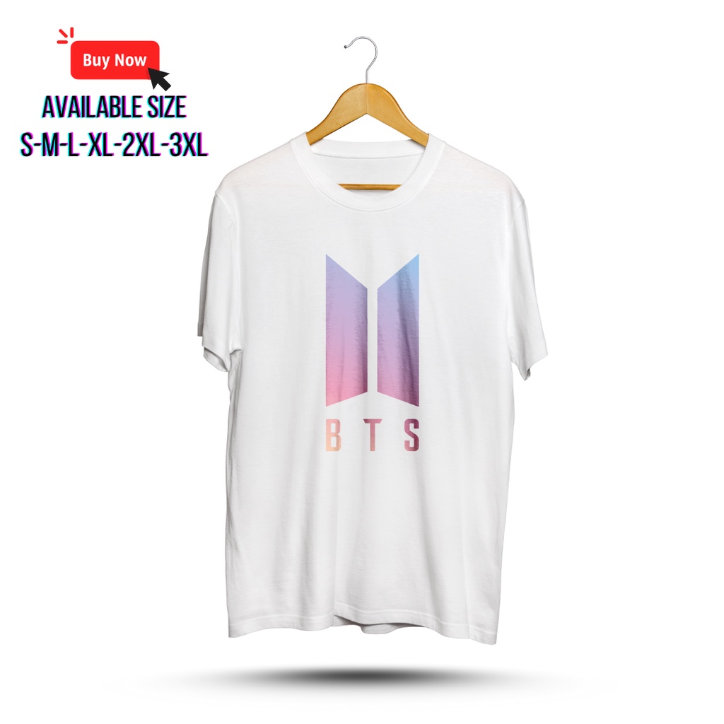 Kaos T Shirt Baju KPop BTS Logo Colour Cotton Combed 24s Premium