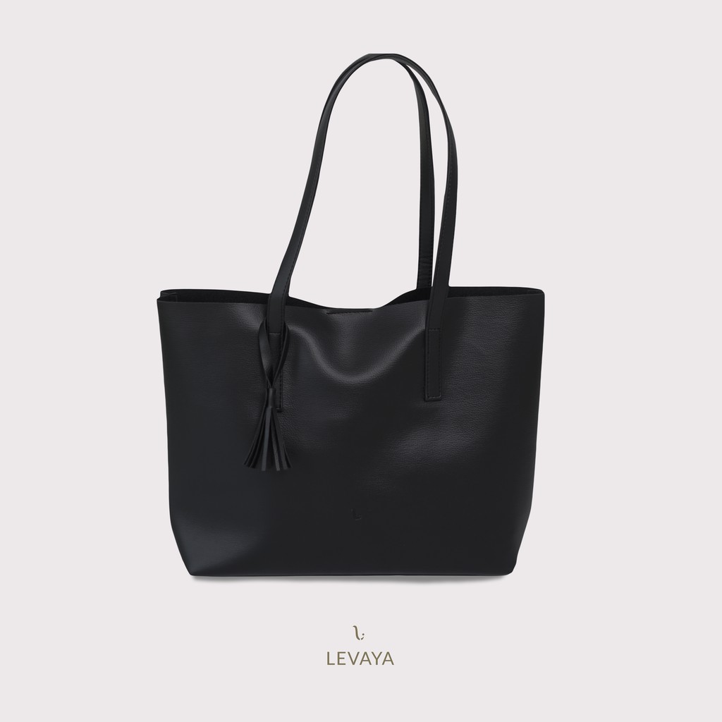 LEVAYA Liscio Totebag Magnet - Black - Tas Wanita