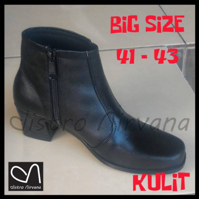 Sepatu pantofel wanita boots big size 41 42 43 / jumbo/ besar kulit