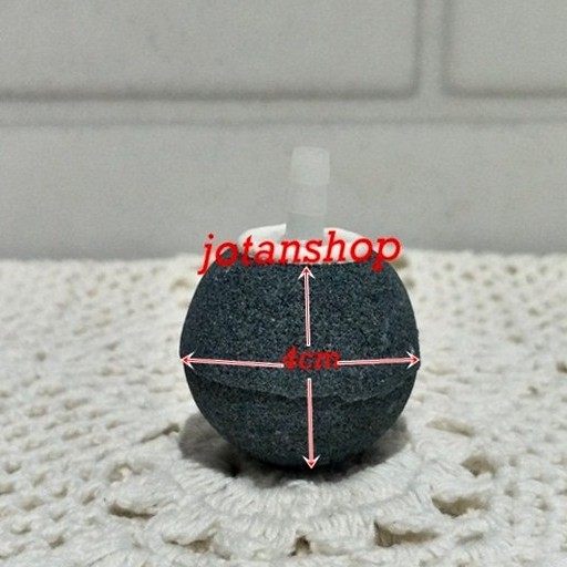 batu aerator BULAT BOLA BAKSO ABUABU 4CM abu abu 4 cm air stone airstone gelembung udara aquarium