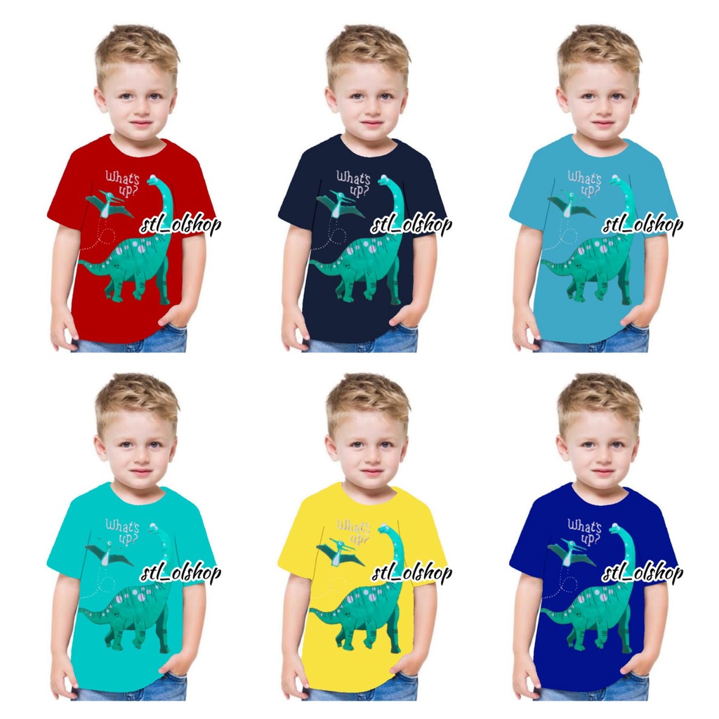 Kaos atasan Dinosaurus anak laki-laki dino 1-10 Tahun