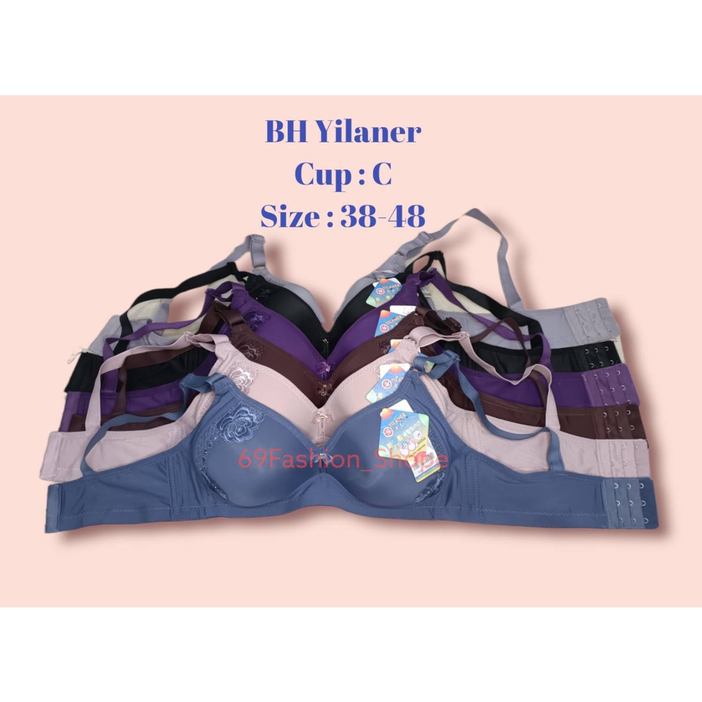 BRA IMPORT YILANER ORI BAHAN PREMIUM SOFT BEST SELLER CUP C (BESAR) KAIT 3 TALI LEBAR BRA NON KAWAT CUP BESAR IMPORT