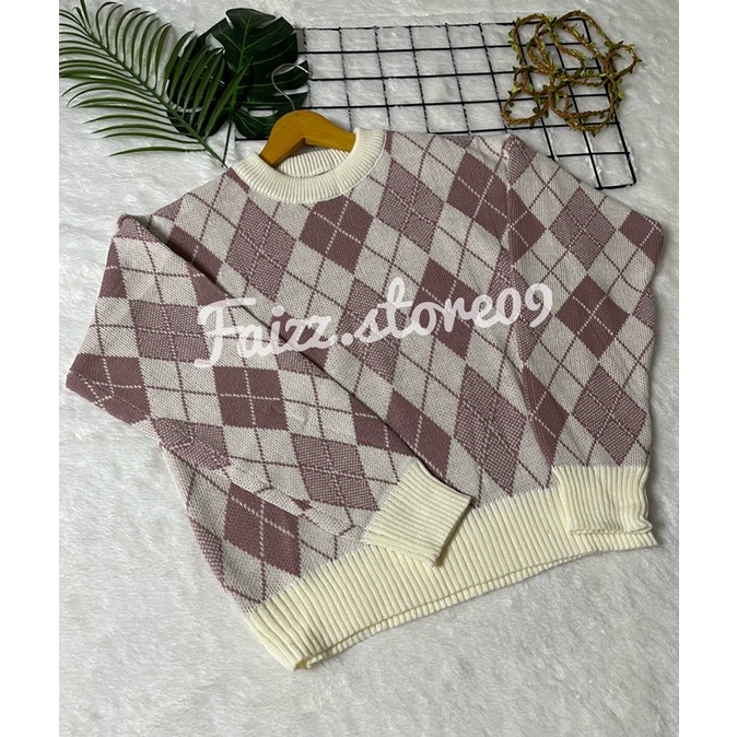 SWEATER RAJUT PREMIUM IMPORT MOTIF KETUPAT/SWEATER RAJUT IMPORT WANITA PREMIUM STORE09