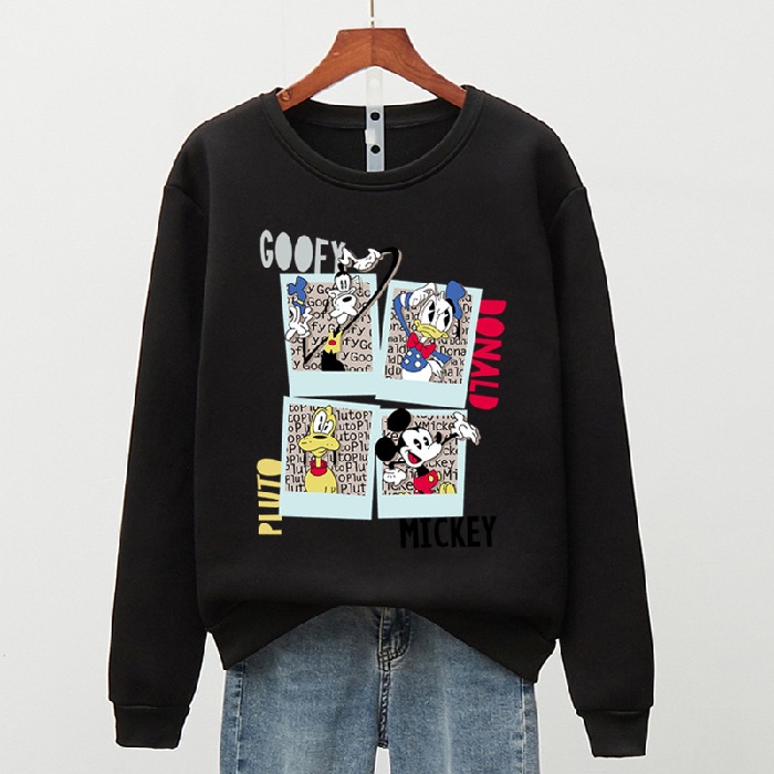 Sweater Oversize Anime Hitam Couple Korean Style Kaos Print