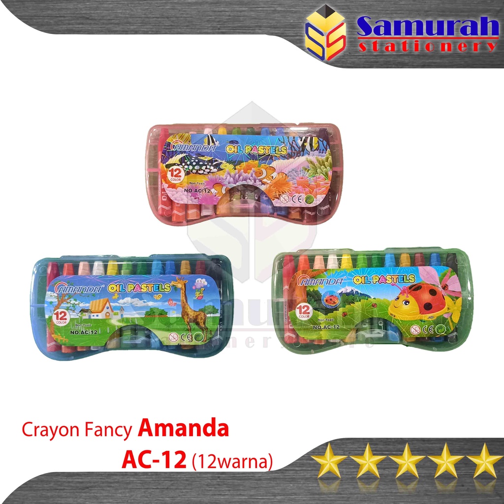 

Crayon Fancy Murah isi 12 Warna / Krayon Minyak Motif 12 Batang / Oil Pastel 12 Colors For Drawing Water Resistant
