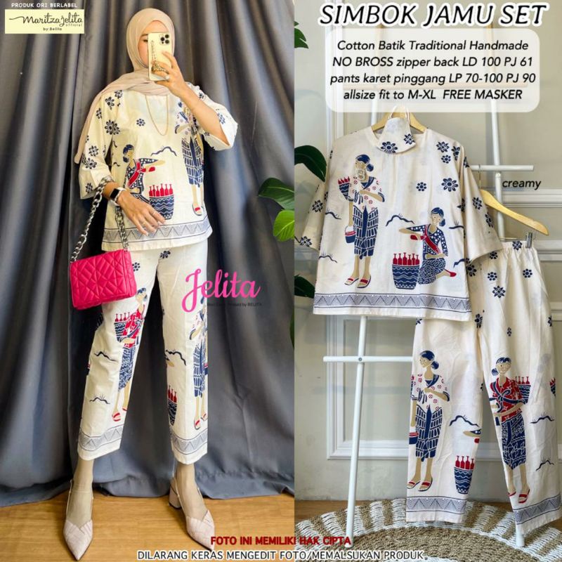 Mbok Jamu set / katun batik handmade / setelan batik mbok jamu
