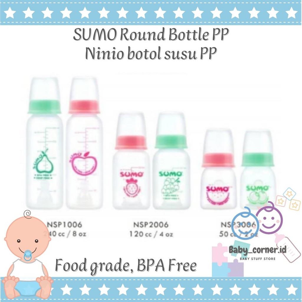 Botol susu asi PP SUMO murah NSP round bottle dot bulat NINIO