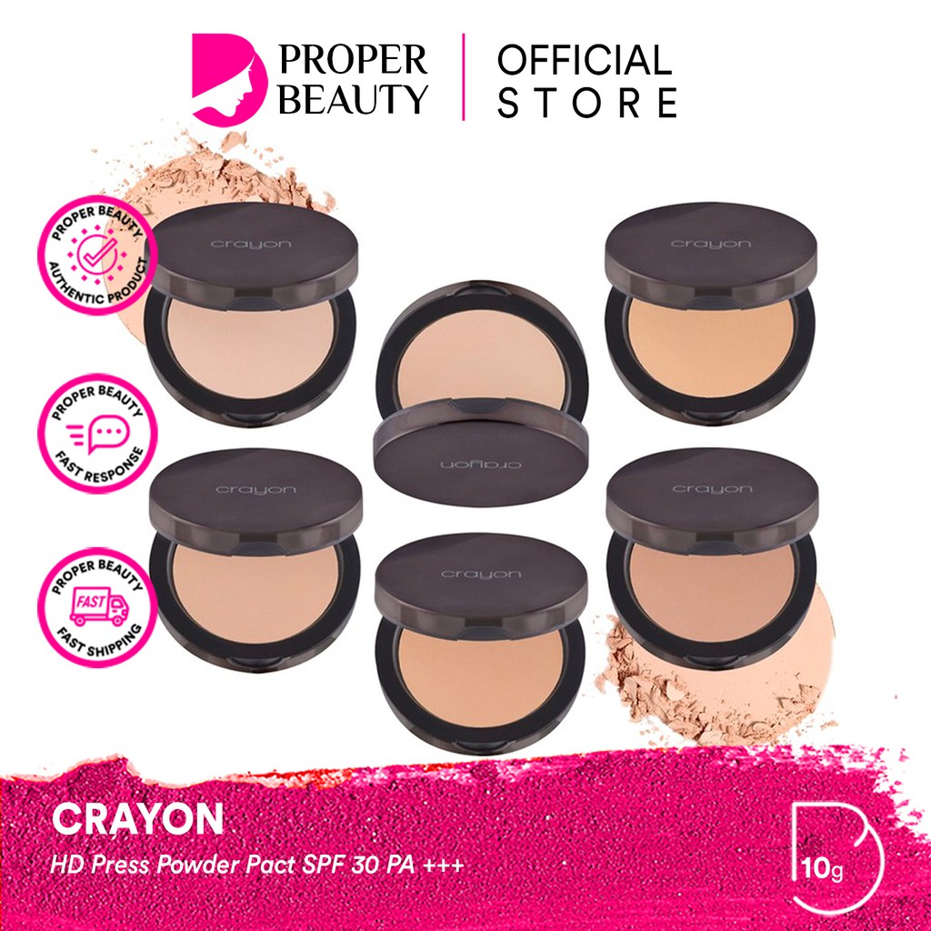 CRAYON HD Press Powder Pact SPF 30 PA +++ Thailand / Compact / Bedak Padat Wajah / Full Coverage