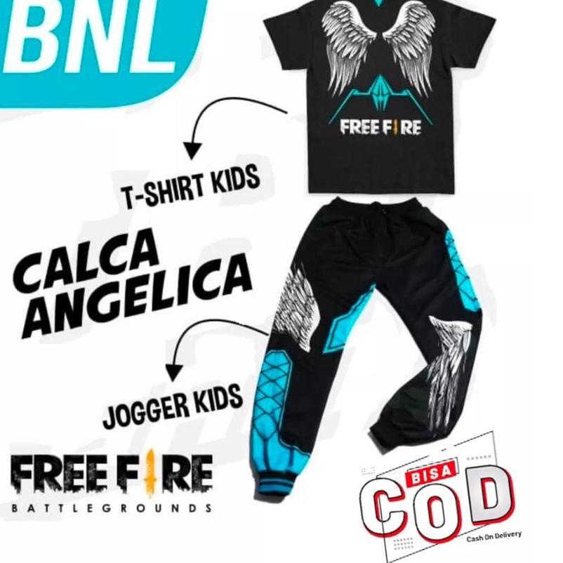Top Produk.. Setelan Kaos dan Celana Joger Anak FF BNL Free Fire Gaming Pria Anak