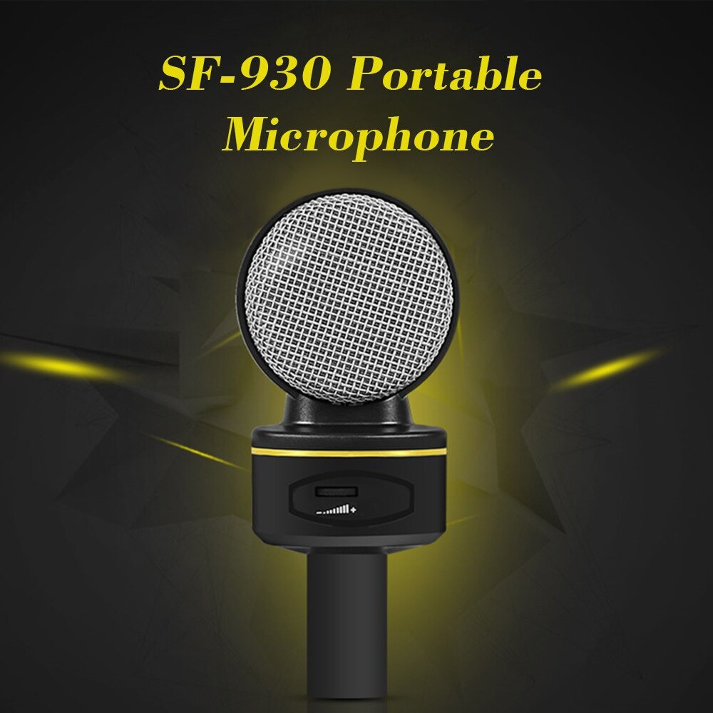 Microphone Mic Condenser Studio Meeting 3.5mm TRS PC Vol Ctrl + Tripod