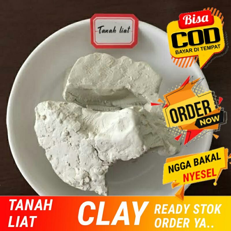 TANAH LIAT /CLAY PUTIH/ TANAH LIAT PRAKARYA / Das kw 500gr