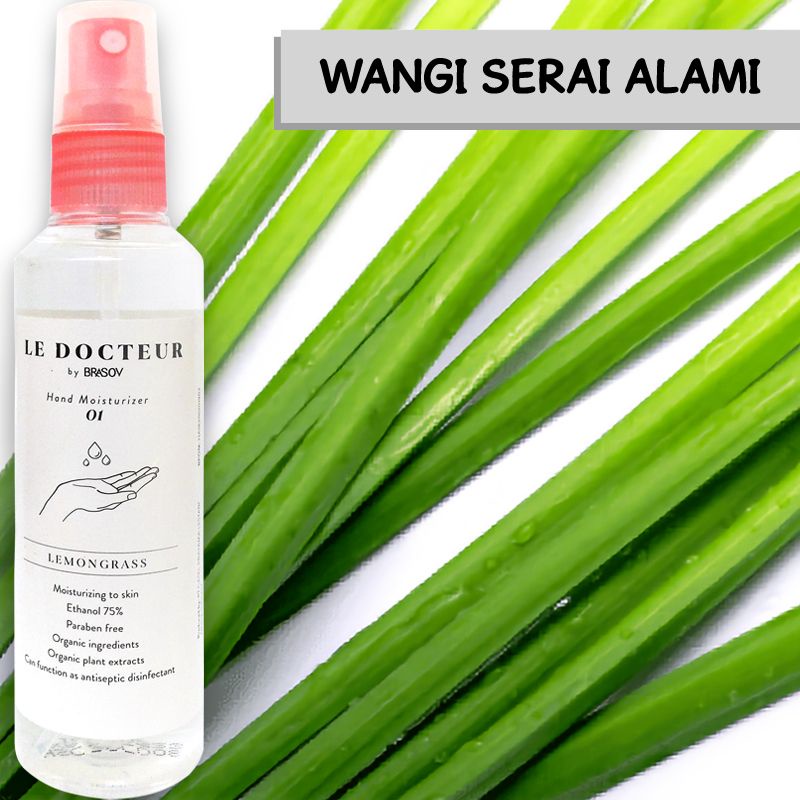 BRASOV Hand Sanitizer Spray Lemongrass 100 ML Le Docteur 01 Disinfektan Antiseptic Alkohol 75% Antis