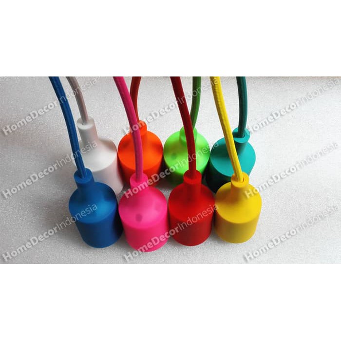 Kabel Fitting Gantung Lampu Bohlam Edison Silikon Karet Warna Ungu