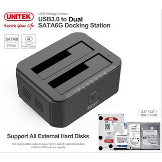 UNITEK USB 3.0 to Dual HDD Docking Station Hardisk Harddisk - Y-3032