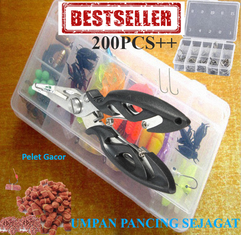 SATU SET UMPAN PANCING IKAN PALSU SOFT LURE MINNOW POPPER METAL JIG VIB SPOON MATA KAIL TREBLE HOOK 