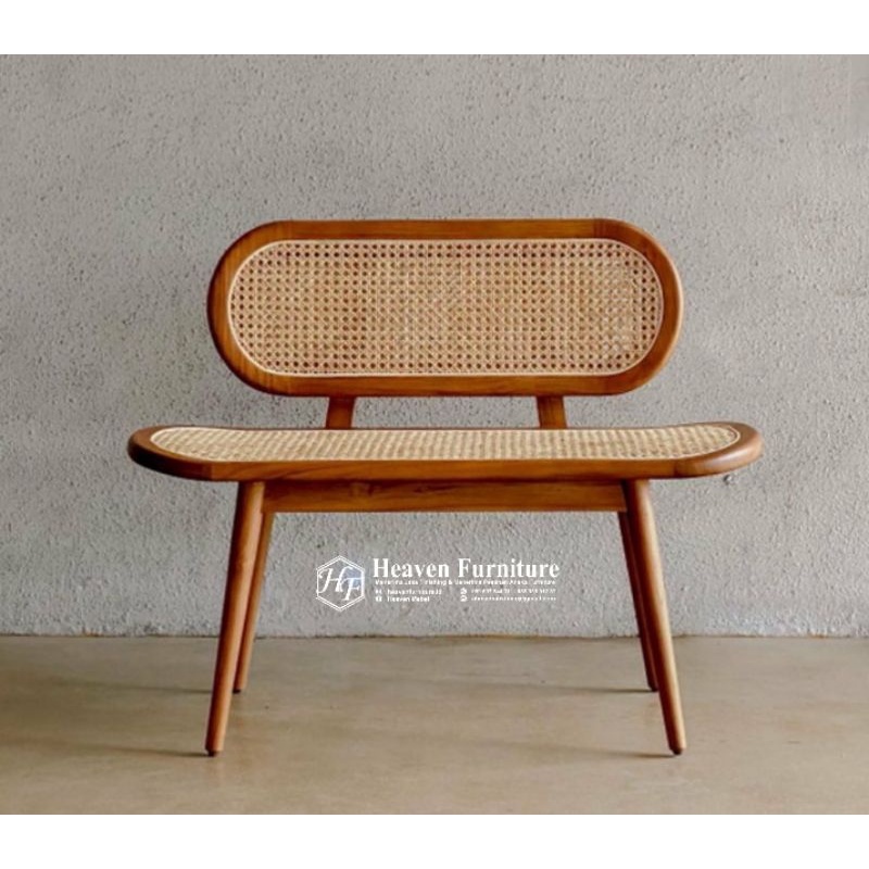 Bangku jati, bangku rotan jati,