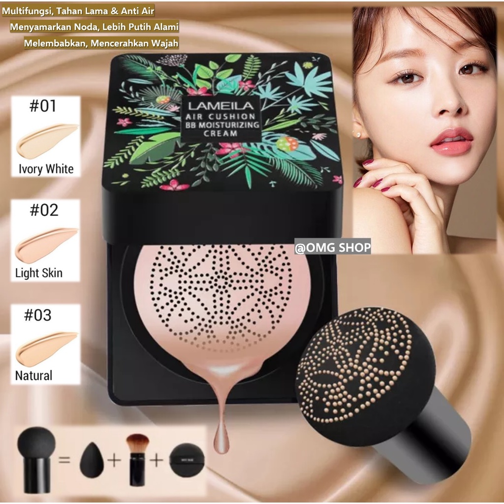 Termurah !!! Mushroom Lameila BB Cream Cushion ORIGINAL / Bedak Glowing Tahan Lama Anti Air Korea / BB Cream Cushion Glowing Waterproof Foundation Waterproof Kosmetik Make Up Seperti SUNISA Bedak Glowing BEAUTY CREAM IMAGES Bedak Basah Bukan Bedak Padat