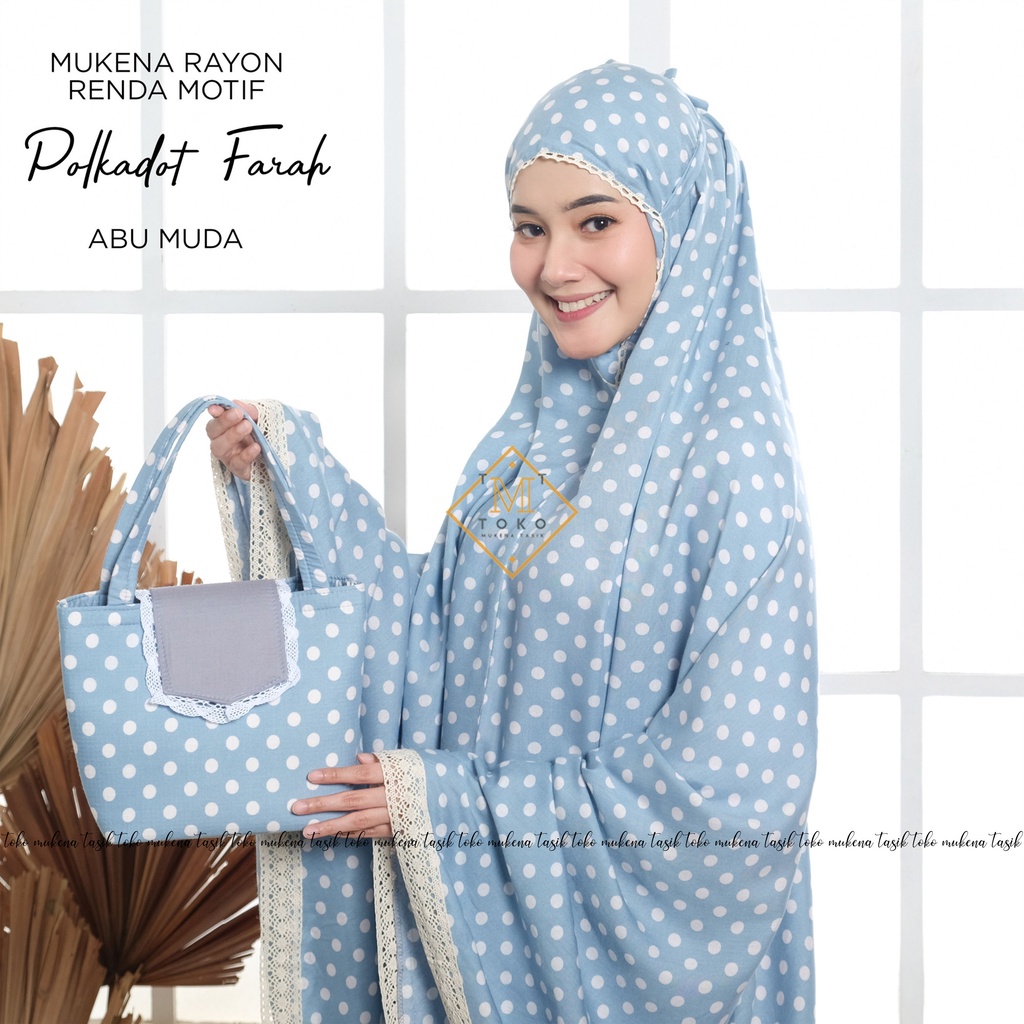 TOKO MUKENA TASIK - MUKENA POLKADOT FAHIRA | MUKENA DEWASA RAYON RENDA MOTIF POLKADOT