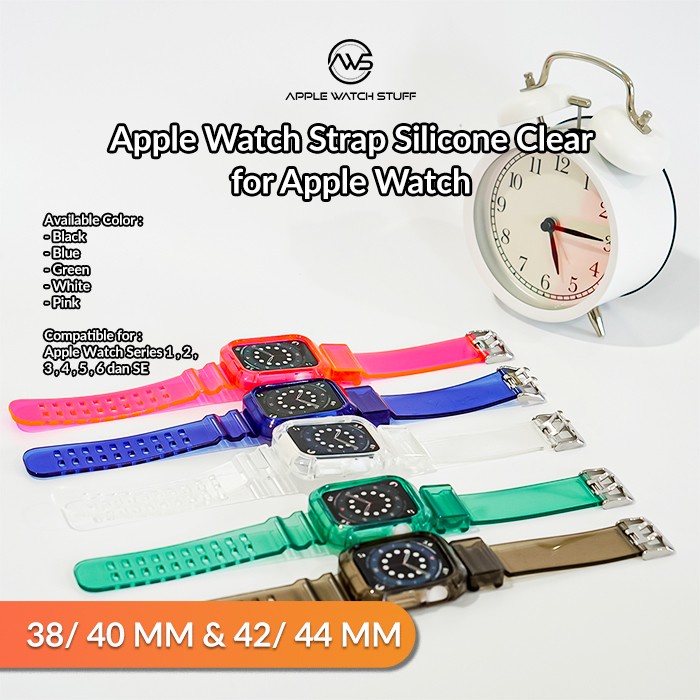 Apple Watch Strap Silicone Clear for Apple Watch SE 1 2 3 4 5 6