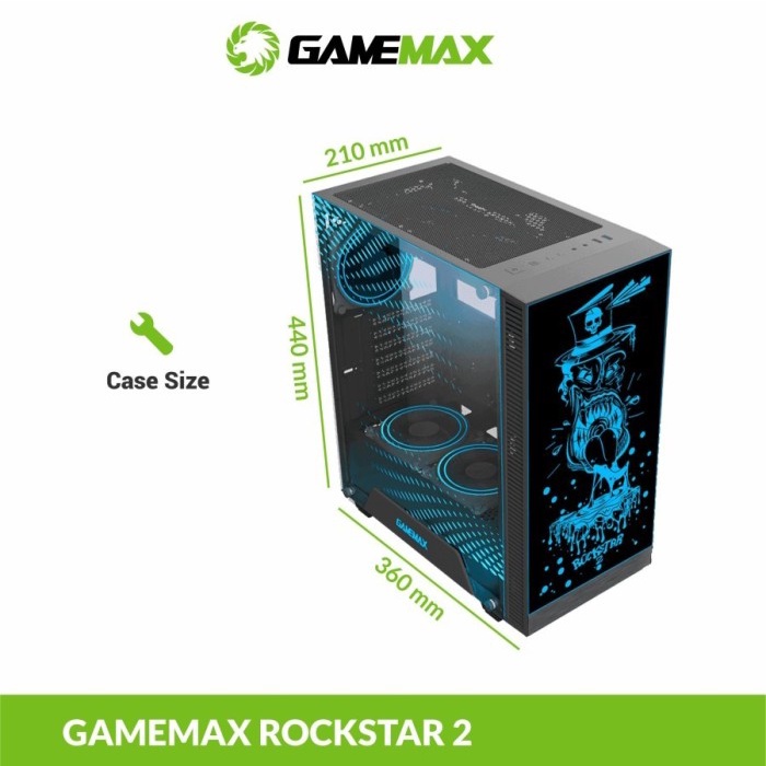 PC CASE Gaming Gamemax RockStar 2 with ARGB LED PWM and Remote Control