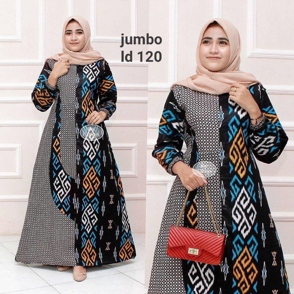 Gamis Batik Jumbo LD 110 Dan LD 120 Bahan Katun Motiv Terbaru Bisa Cod Terlaris Di Shopee