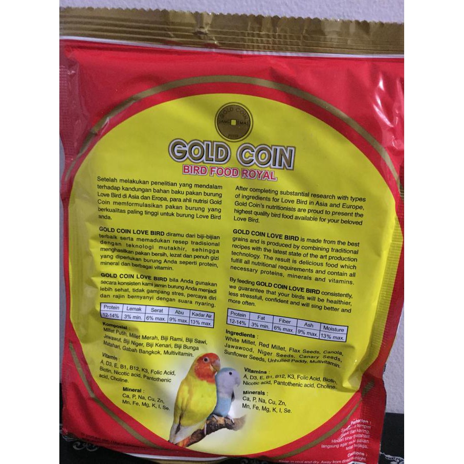 Pakan Lovebird Fighter Goldcoin - Gold Coin Lovebird Pakan ...