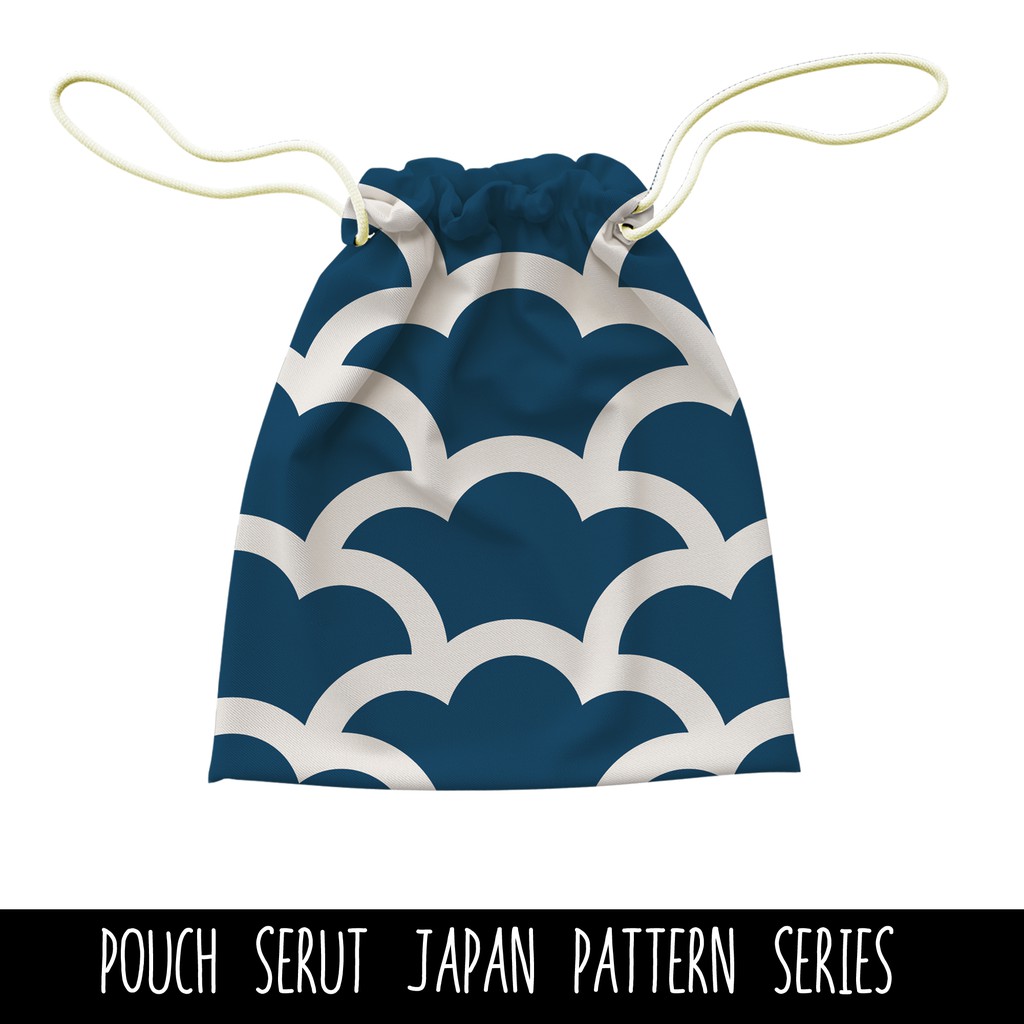 Full Print Pouch Serut Japan Pattern Bisa Request Tulisan