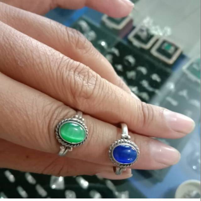 Cincin perak 925 mata batu natural